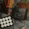 Tuscan Leather Luxury Tea Lights