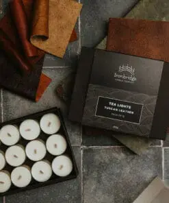 Tuscan Leather Luxury Tea Lights