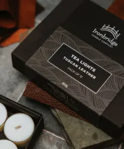 Tuscan Leather Luxury Tea Lights