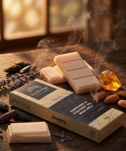 Effete wax melt snap bar styled in a luxurious lifestyle setting with soft floral and powdery fragrance notes