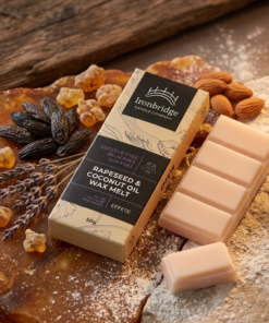 Effete wax melt snap bar styled in a luxurious lifestyle setting with soft floral and powdery fragrance notes