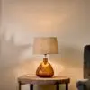 Baba Glass Lamp - Burnt Amber - Small Wide