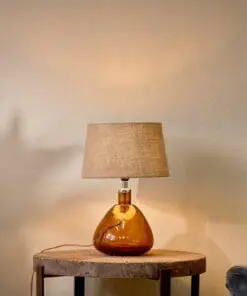 Baba Glass Lamp - Burnt Amber - Small Wide