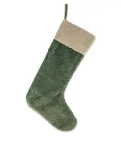 Karru Cotton Velvet Stocking - Forest Green