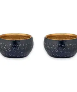 Darani Tealights - Black & Antique Brass (Set of 2)