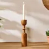 Sibu Acacia Wood Candlestick Holder - Large