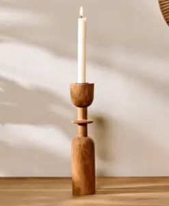 Sibu Acacia Wood Candlestick Holder - Large