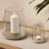 Sikkim Marble And Recycled Glass Lantern - Clear