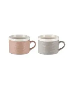 Faiz Mug - Terracotta & Grey (Set of 2)