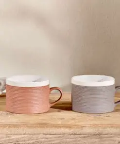 Faiz Mug - Terracotta & Grey (Set of 2)