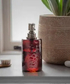Ilcoso Recycled Hammered Glass Soap Dispenser - Amber