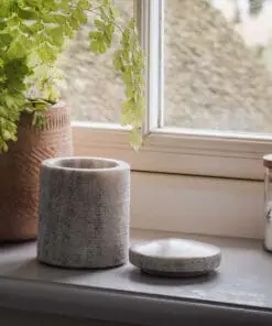 Asana Marble Storage Jar - Grey