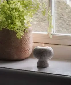 Asana Marble Tealight Holder - Grey