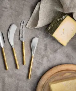 Darsa Cheese Knife Set - Brushed Gold (Set of 4)
