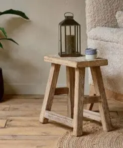 Ibo Reclaimed Wood Low Stool - Natural