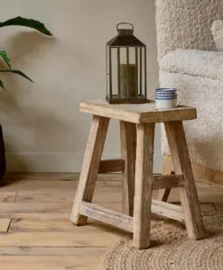 Ibo Reclaimed Wood Low Stool - Natural