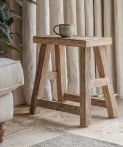 Ibo Reclaimed Wood Low Stool - Natural