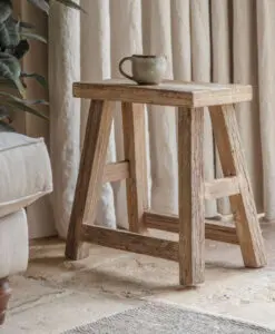 Ibo Reclaimed Wood Low Stool - Natural