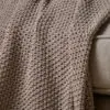 Nahan Moss Stitch Cotton Throw - Stone