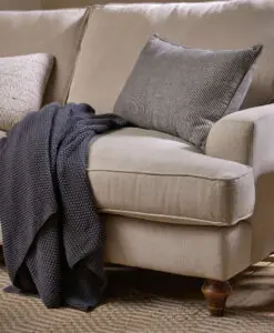 Nahan Moss Stitch Cotton Throw - Charcoal