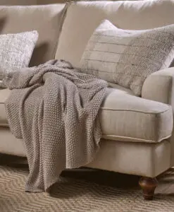 Nahan Moss Stitch Cotton Throw - Stone