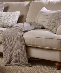 Nahan Moss Stitch Cotton Throw - Stone