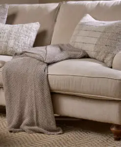 Nahan Moss Stitch Cotton Throw - Stone