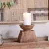 Thoko Reclaimed Square Candlestick - Dark Stain