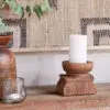Thoko Reclaimed Square Candlestick - Dark Stain
