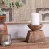 Thoko Reclaimed Square Candlestick - Dark Stain