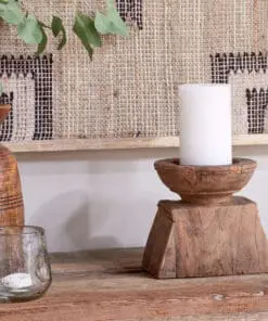 Thoko Reclaimed Square Candlestick - Dark Stain