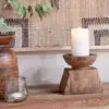 Thoko Reclaimed Square Candlestick - Dark Stain