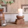 Thoko Reclaimed Square Candlestick - Dark Stain
