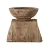 Thoko Reclaimed Square Candlestick - Dark Stain