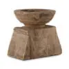 Thoko Reclaimed Square Candlestick - Dark Stain