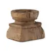 Thoko Reclaimed Square Candlestick - Dark Stain