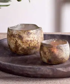 Gola Recycled Glass Tealight Holder - Antique Smoke