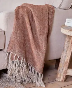Kana Linen Throw - Rust