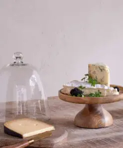 Kannati Mango Wood & Glass Cheese Stand