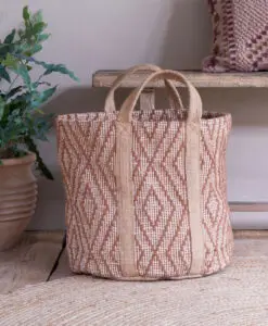 Renu Jute Basket - Rust & Natural