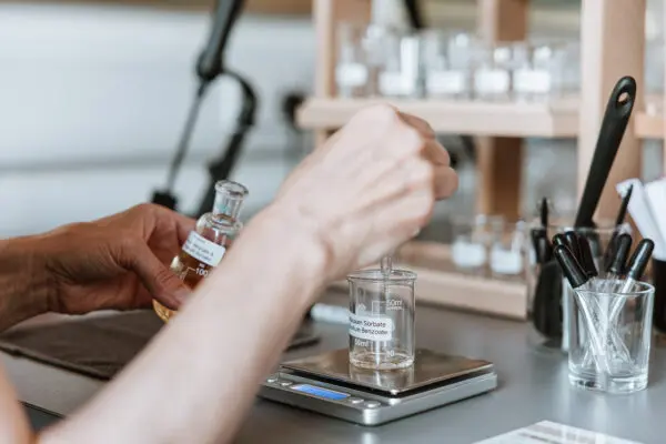 Measuring during our Body Wash Workshop