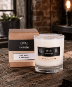 Lime, Basil & Mandarin 220g candle with zesty citrus and fresh basil fragrance