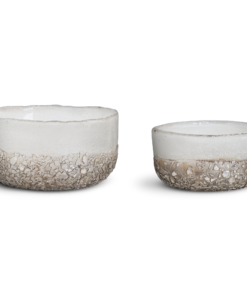 Riyara Recycled Glass Tealights in Silver Sparkle by Nkuku, set of two with an aged silver recycled glass finish.