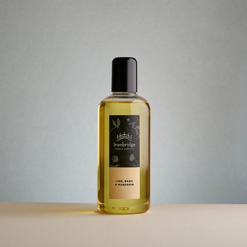 Lime, Basil & Mandarin 250ml reed diffuser refill with fresh citrus and basil fragrance
