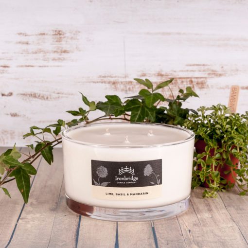 Lime, Basil and Mandarin 3-Wick Candle - Ironbridge Candle Company