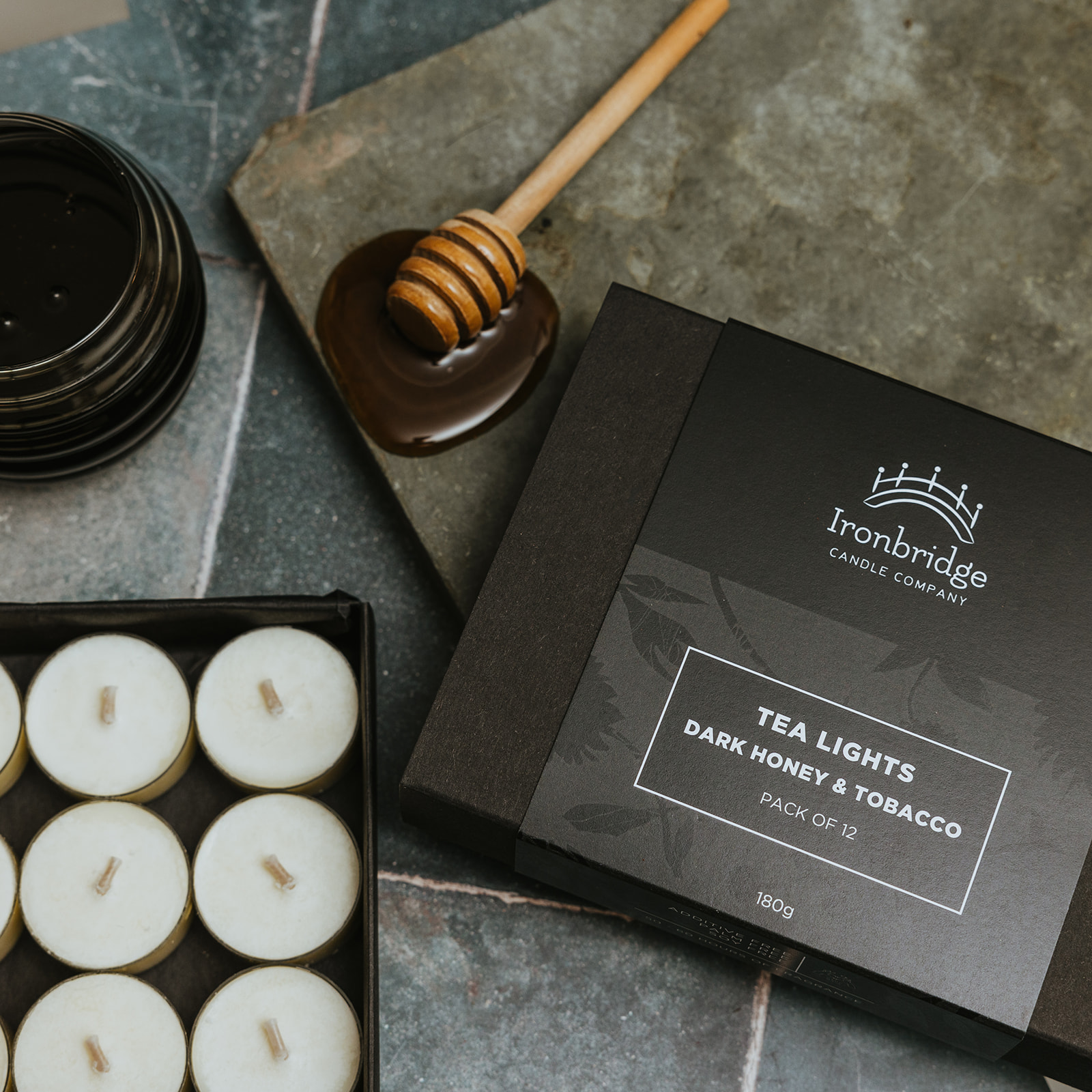 Dark Honey & Tobacco Luxury Tea Lights