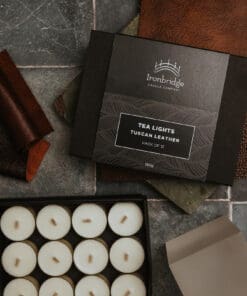 Tuscan Leather Luxury Tea Lights