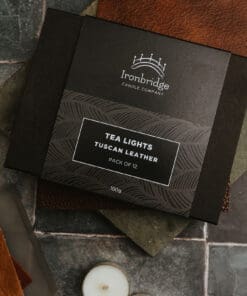 Tuscan Leather Luxury Tea Lights
