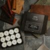 Tuscan Leather Luxury Tea Lights