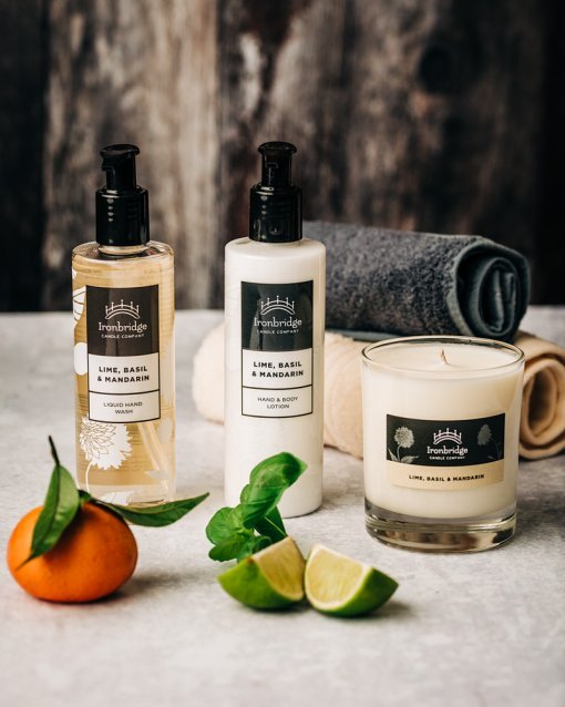 Lime, Basil & Mandarin 250ml liquid hand wash and hand and body lotion with uplifting citrus fragrance